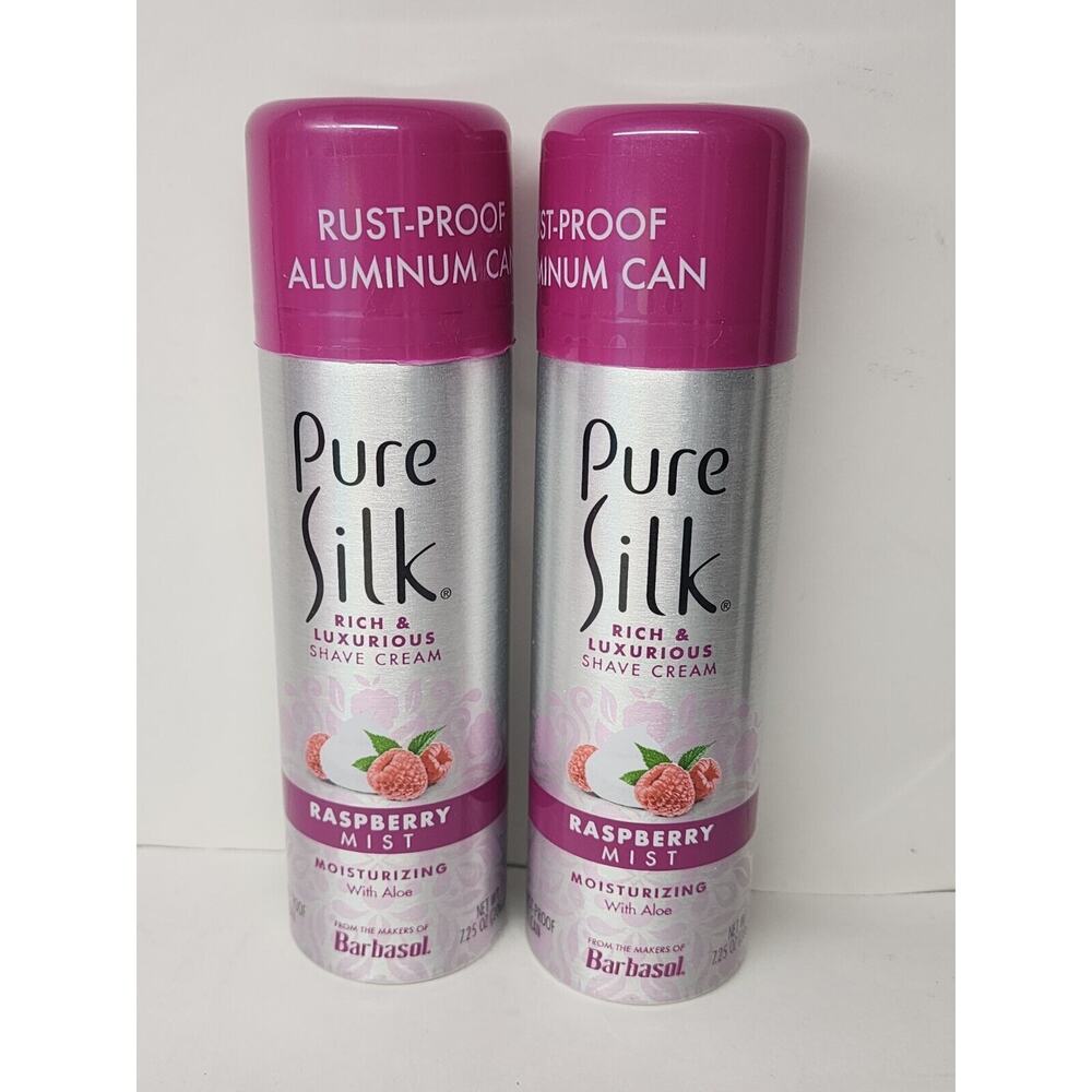 Pure Silk Rich & Luxurious Shave Cream Raspberry Mist 7.25 Oz 2 Pack